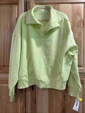 Vively Women’s Bright Green Size 3X Activewear Loungewear Pullover Sweatshirt